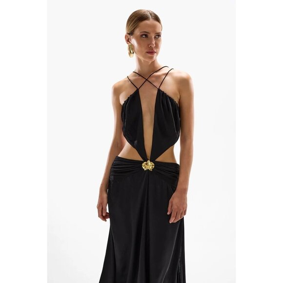 CIN CIN Ivy Orchid Maxi Dress in Black Small New Womens Long Gown - Picture 11 of 13